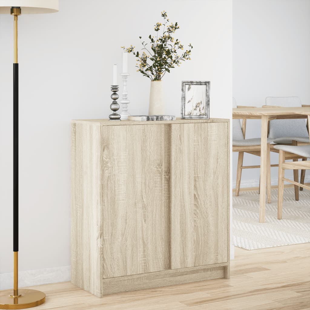 vidaXL Szafka z LED, dąb sonoma, 77x34x85 cm, materiał drewnopochodny