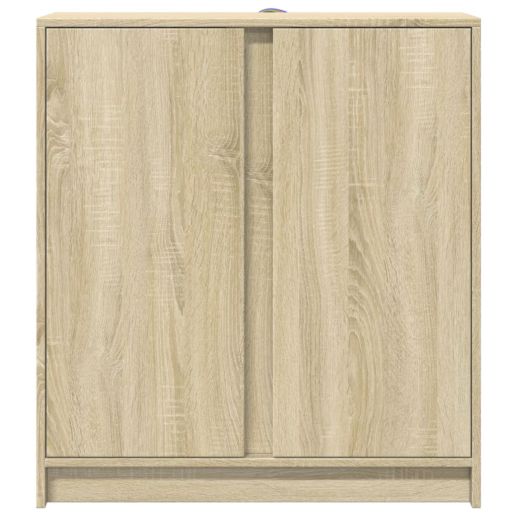 vidaXL Szafka z LED, dąb sonoma, 77x34x85 cm, materiał drewnopochodny