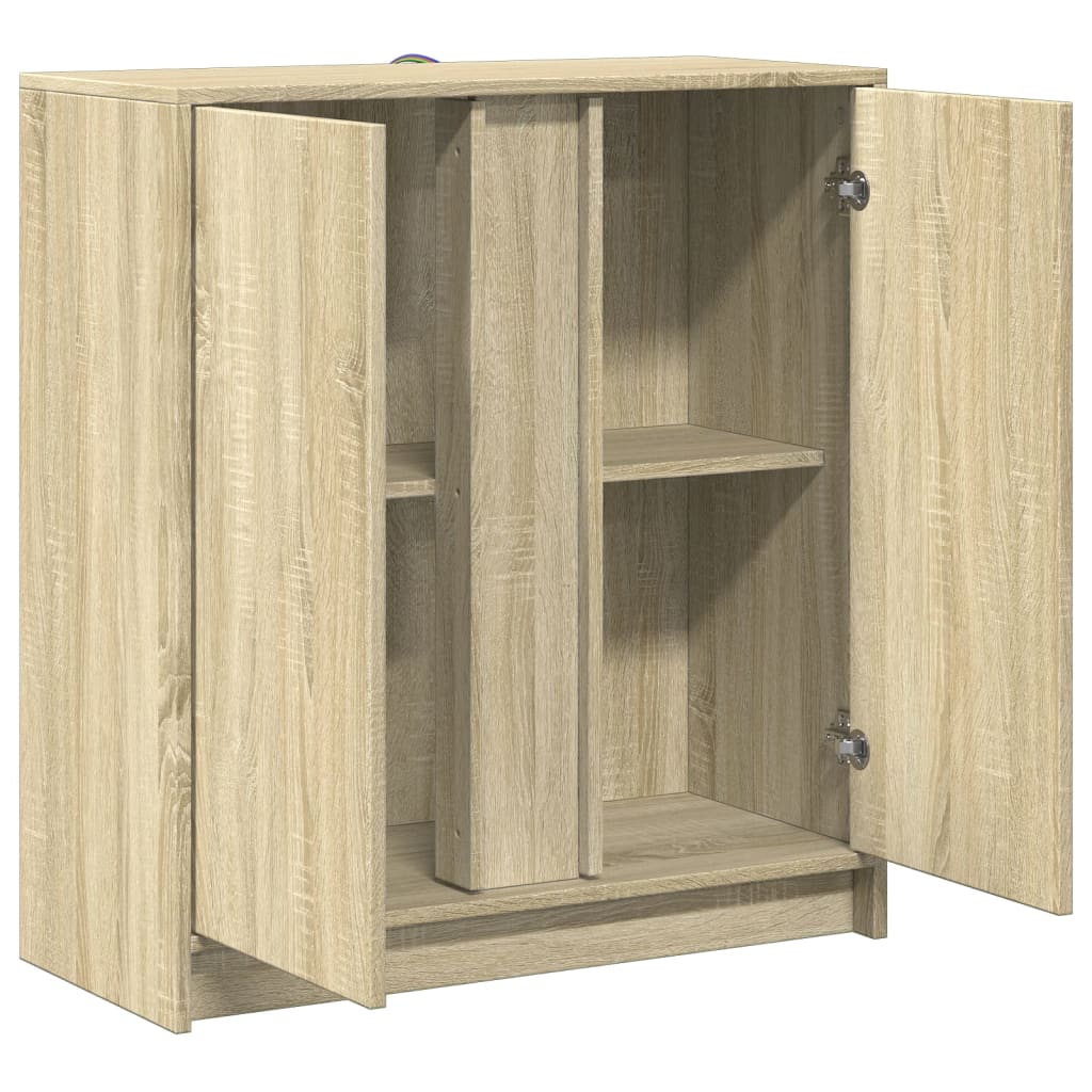 vidaXL Szafka z LED, dąb sonoma, 77x34x85 cm, materiał drewnopochodny