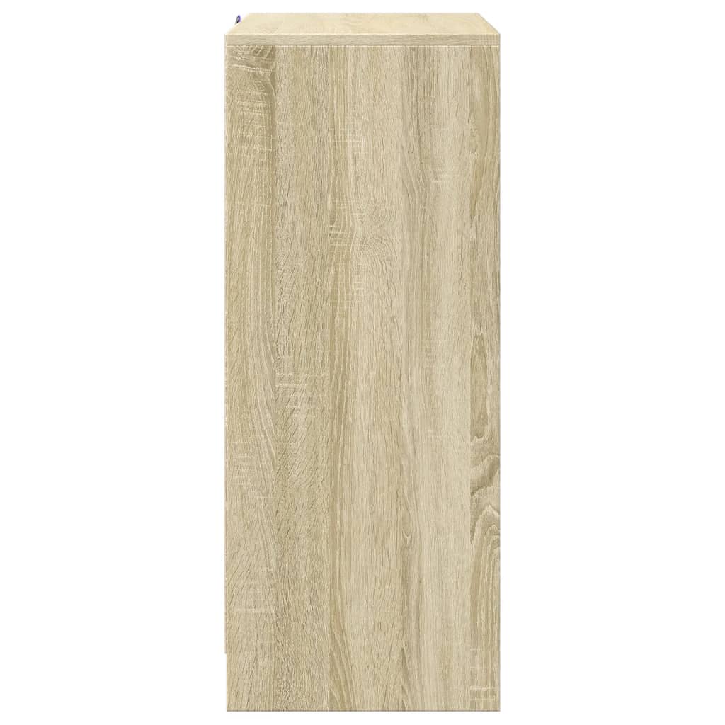 vidaXL Szafka z LED, dąb sonoma, 77x34x85 cm, materiał drewnopochodny