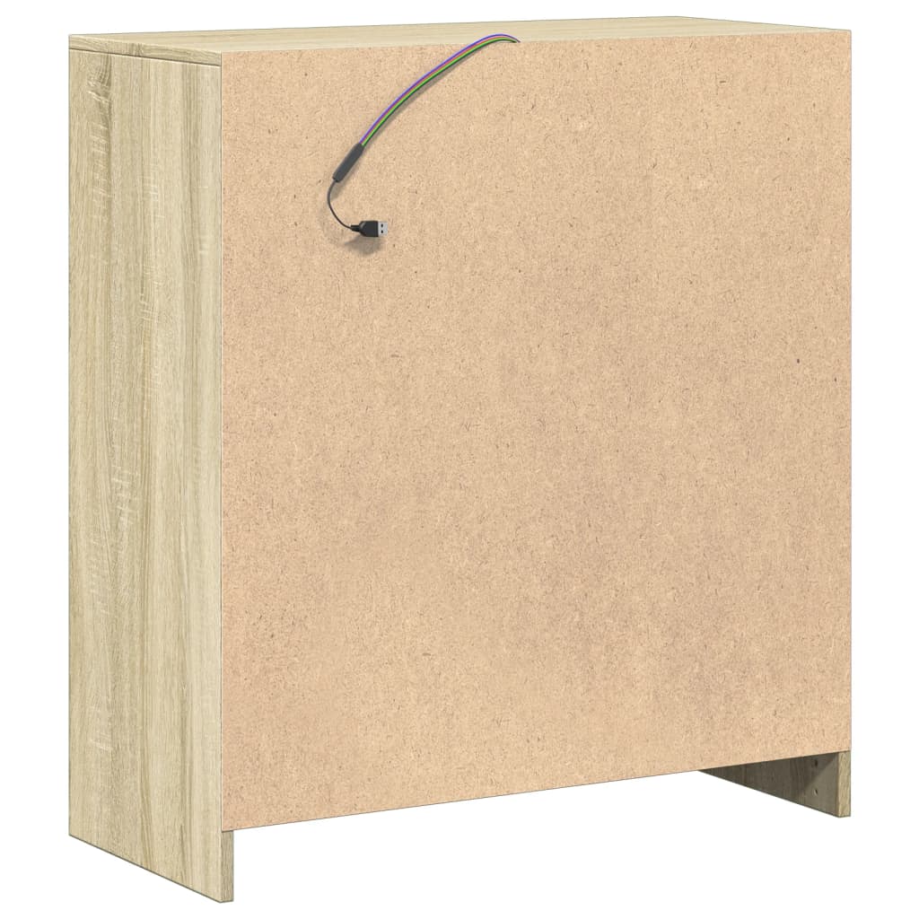 vidaXL Szafka z LED, dąb sonoma, 77x34x85 cm, materiał drewnopochodny