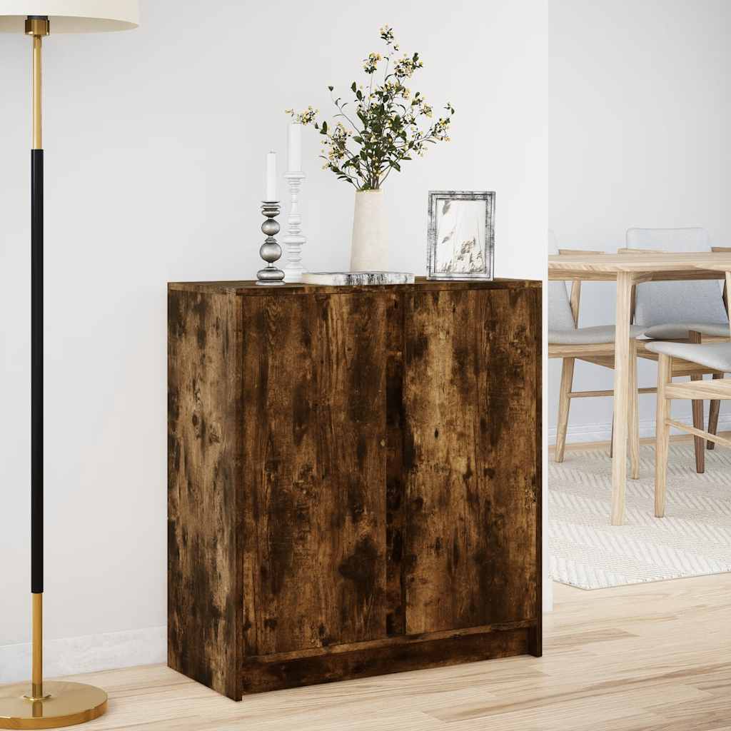 vidaXL Szafka z LED, przydymiony dąb, 77x34x85 cm