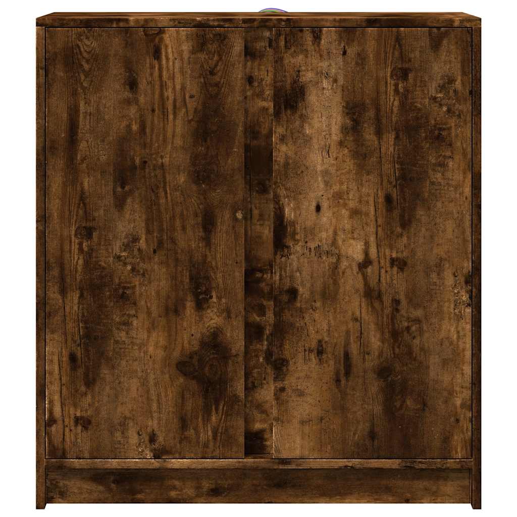 vidaXL Szafka z LED, przydymiony dąb, 77x34x85 cm