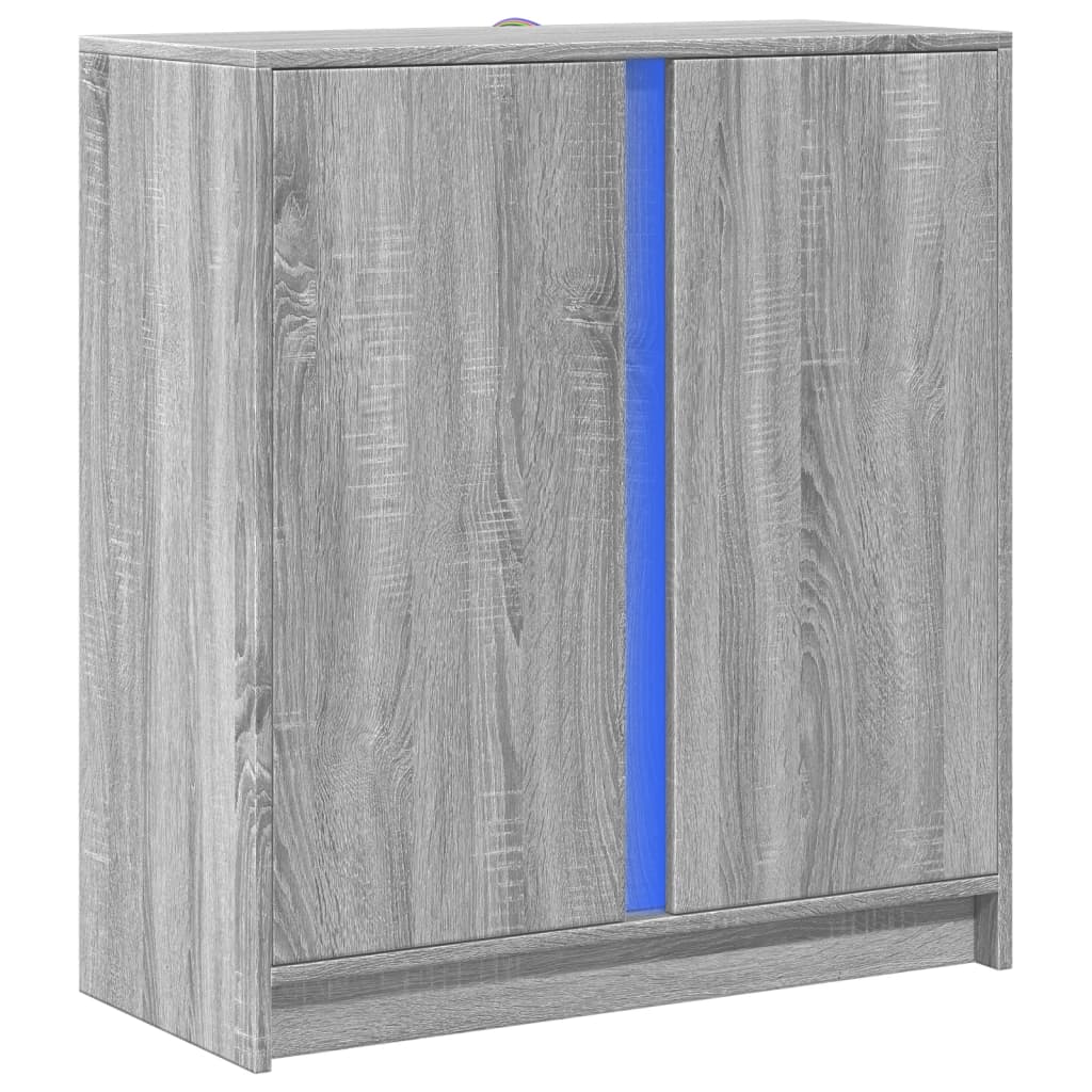 vidaXL Szafka z LED, szary dąb sonoma, 77x34x85 cm