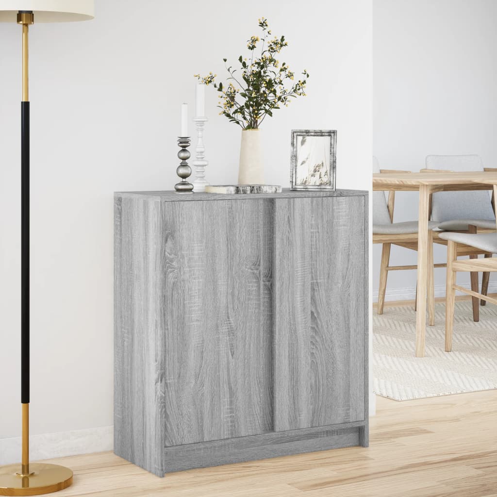vidaXL Szafka z LED, szary dąb sonoma, 77x34x85 cm