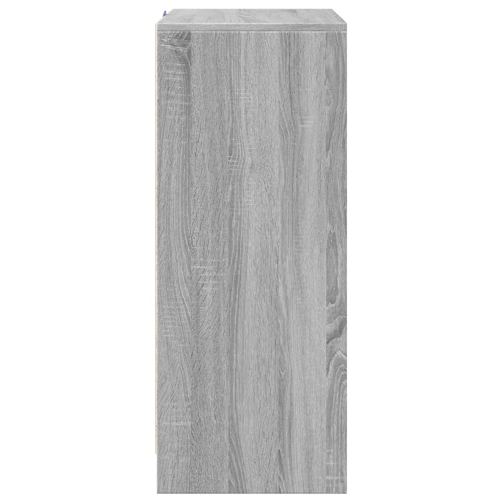 vidaXL Szafka z LED, szary dąb sonoma, 77x34x85 cm
