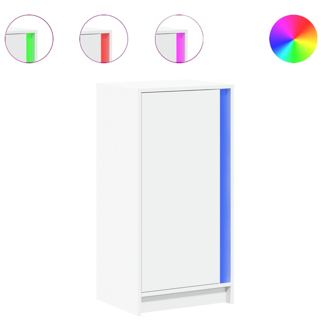 vidaXL Szafka z LED, biała, 42,5x34x85 cm, materiał drewnopochodny