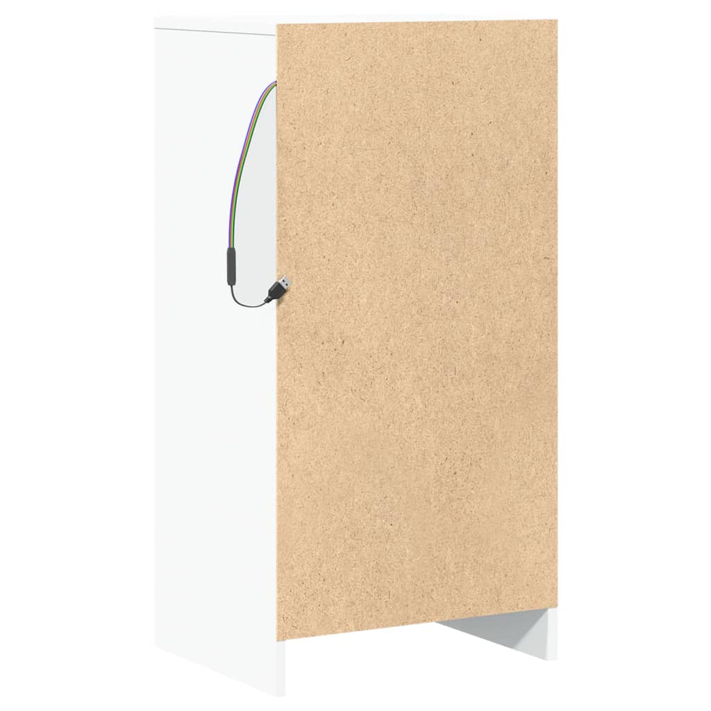 vidaXL Szafka z LED, biała, 42,5x34x85 cm, materiał drewnopochodny