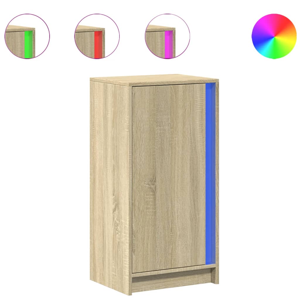 vidaXL Szafka z LED, dąb sonoma, 42,5x34x85cm, materiał drewnopochodny