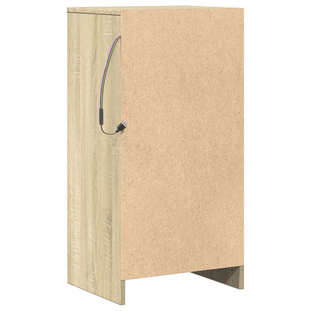 vidaXL Szafka z LED, dąb sonoma, 42,5x34x85cm, materiał drewnopochodny