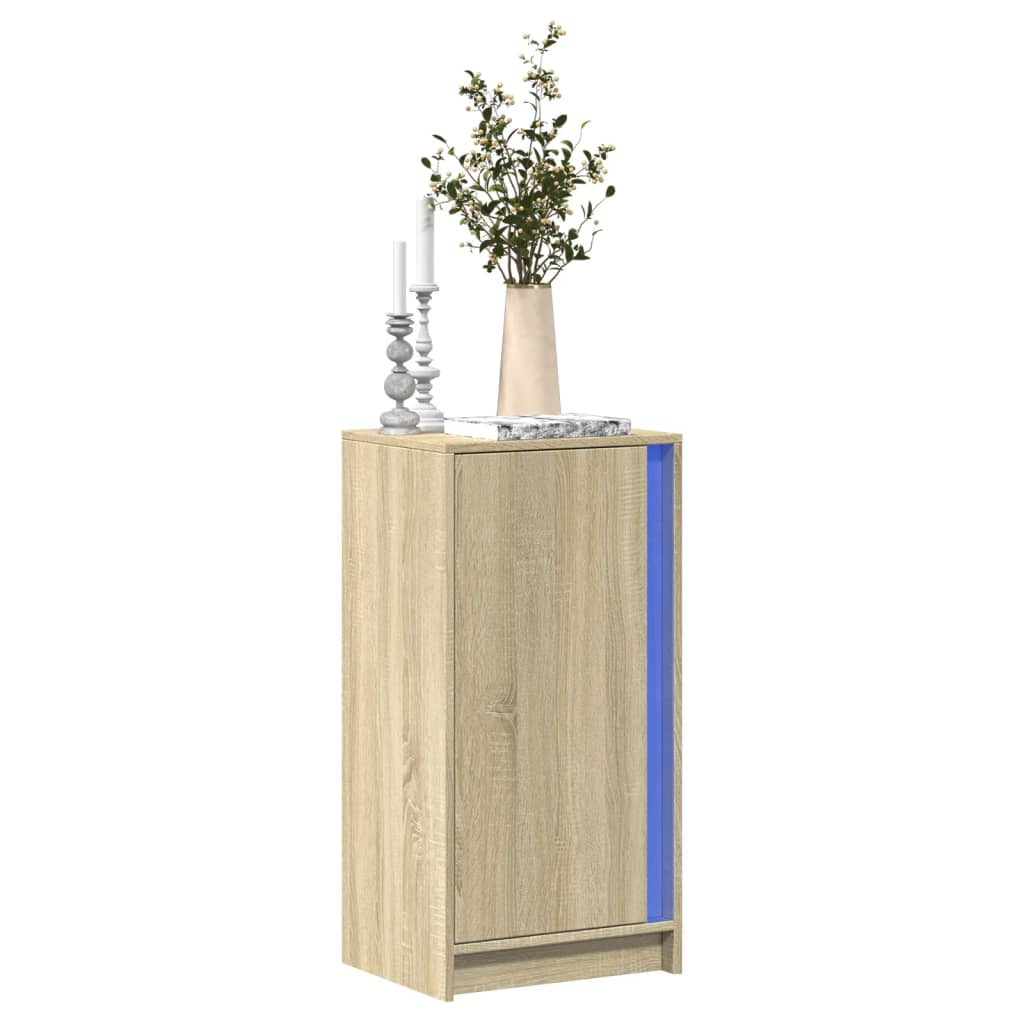 vidaXL Szafka z LED, dąb sonoma, 42,5x34x85cm, materiał drewnopochodny