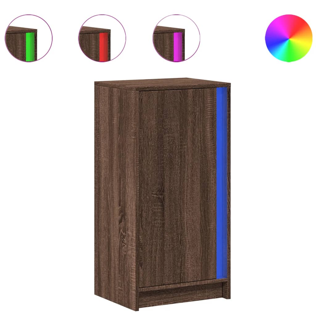vidaXL Szafka z LED, brązowy dąb, 42,5x34x85 cm
