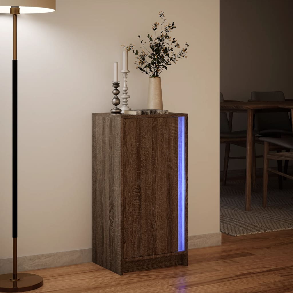 vidaXL Szafka z LED, brązowy dąb, 42,5x34x85 cm