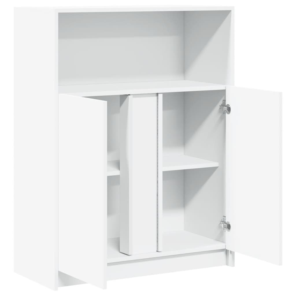 vidaXL Szafka z LED, biała, 77x34x100 cm, materiał drewnopochodny