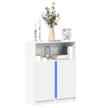 vidaXL Szafka z LED, biała, 77x34x100 cm, materiał drewnopochodny