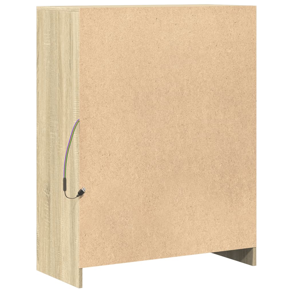 vidaXL Szafka z LED, dąb sonoma, 77x34x100 cm, materiał drewnopochodny