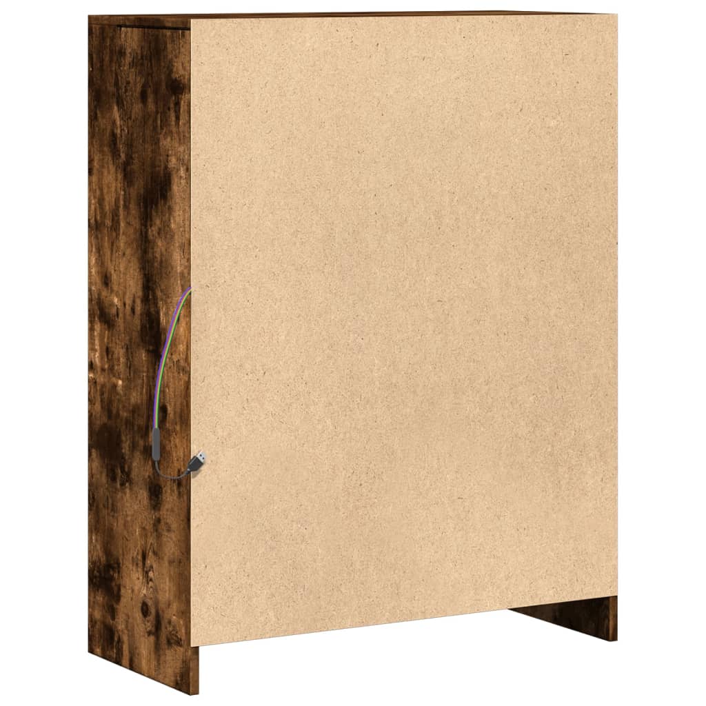 vidaXL Szafka z LED, przydymiony dąb, 77x34x100 cm