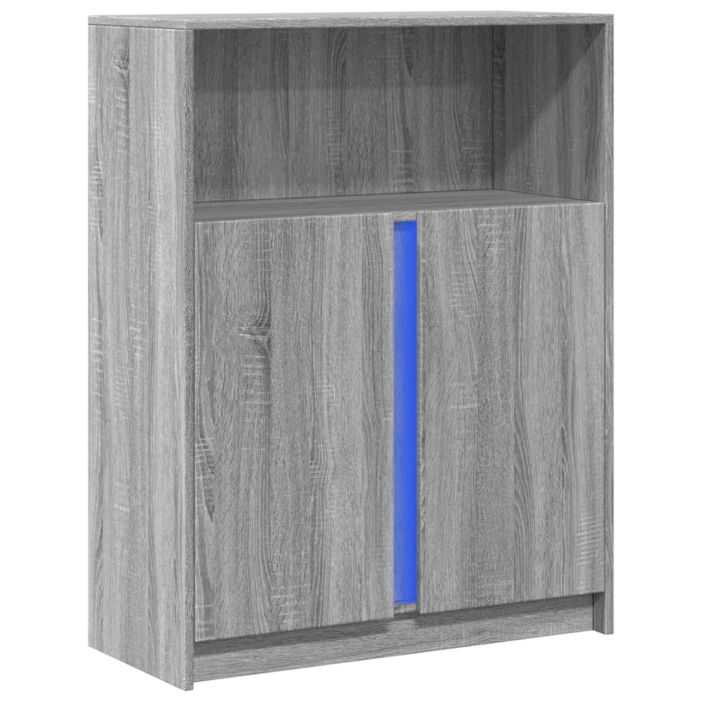 vidaXL Szafka z LED, szary dąb sonoma, 77x34x100 cm