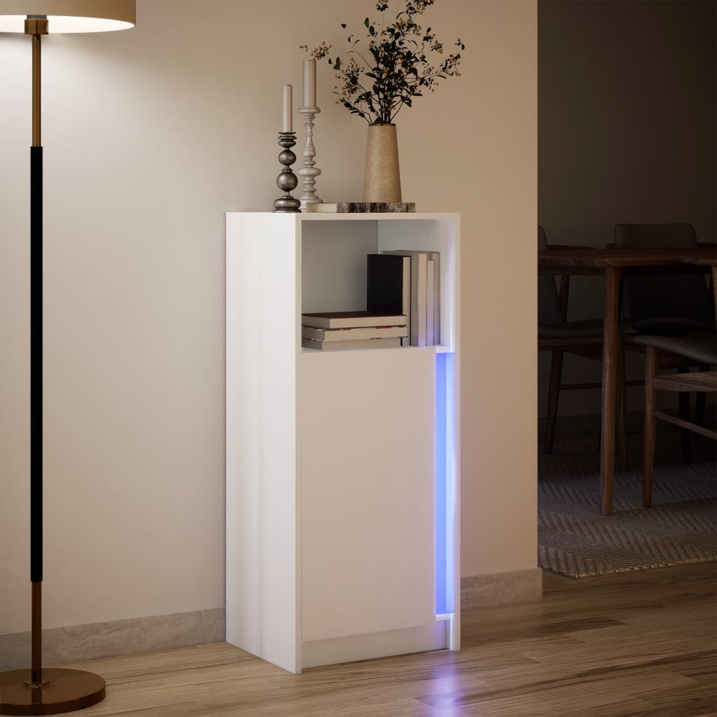 vidaXL Szafka z LED, biała, 42,5x34x100 cm, materiał drewnopochodny