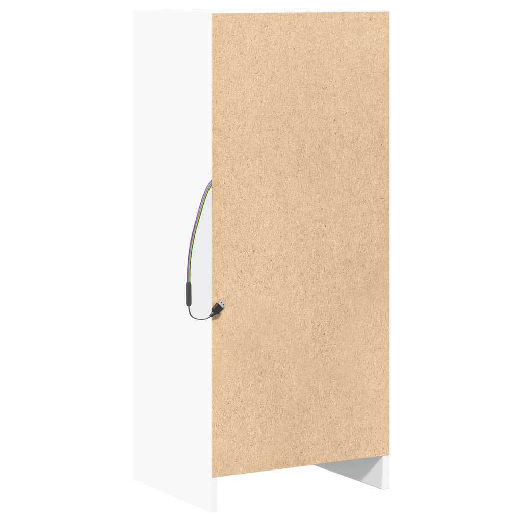vidaXL Szafka z LED, biała, 42,5x34x100 cm, materiał drewnopochodny