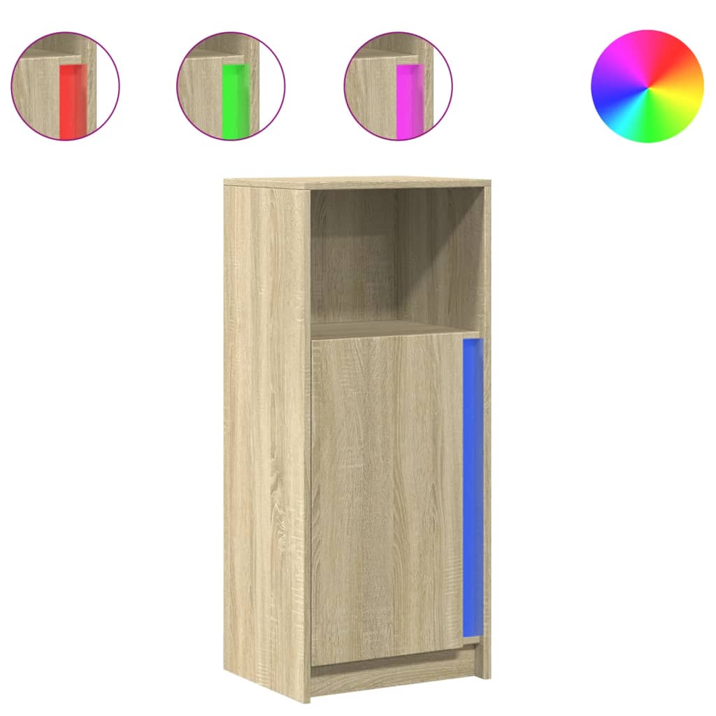 vidaXL Szafka z LED, dąb sonoma, 42,5x34x100 cm