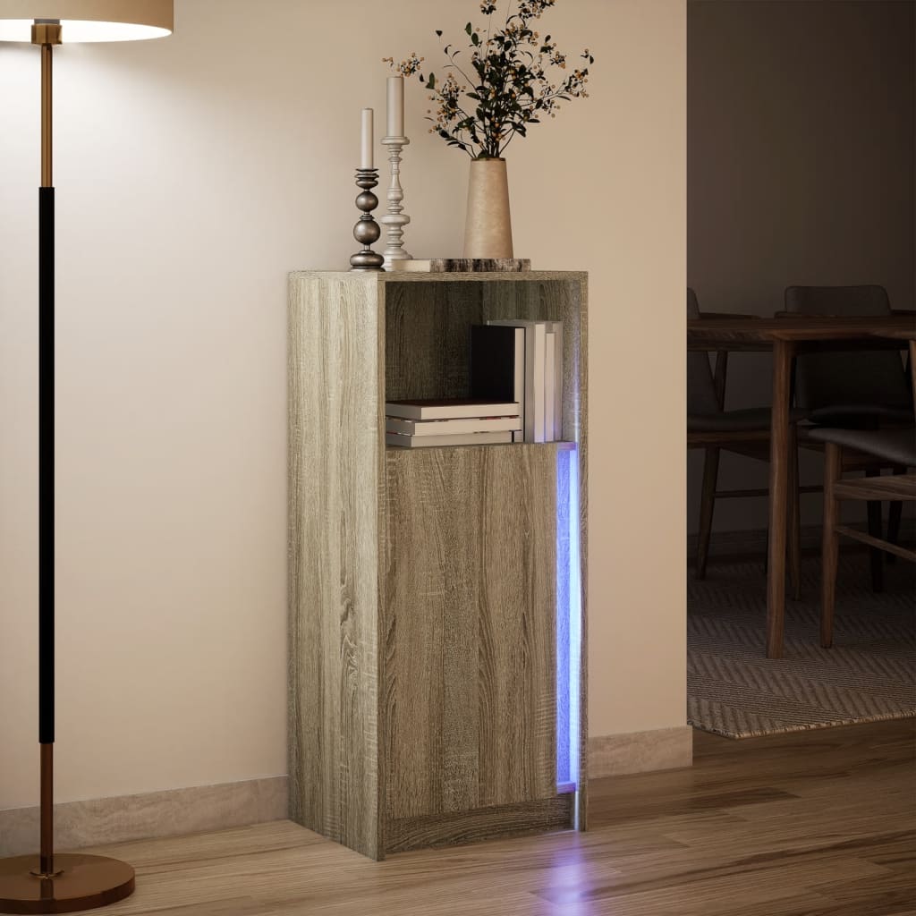 vidaXL Szafka z LED, dąb sonoma, 42,5x34x100 cm