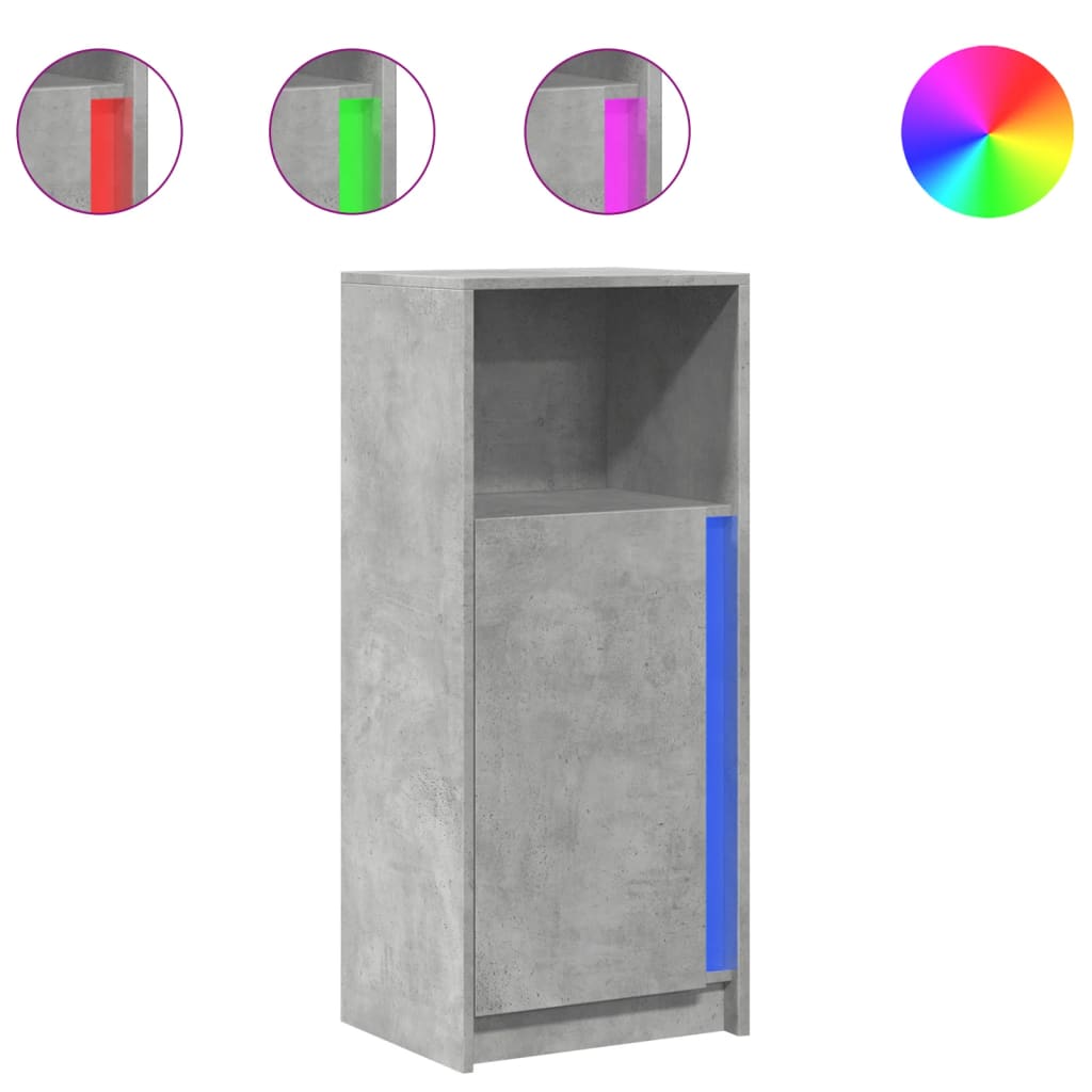 vidaXL Szafka z LED, szarość betonu, 42,5x34x100 cm