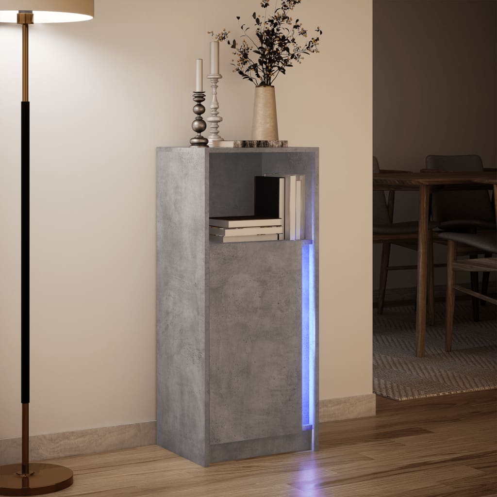 vidaXL Szafka z LED, szarość betonu, 42,5x34x100 cm