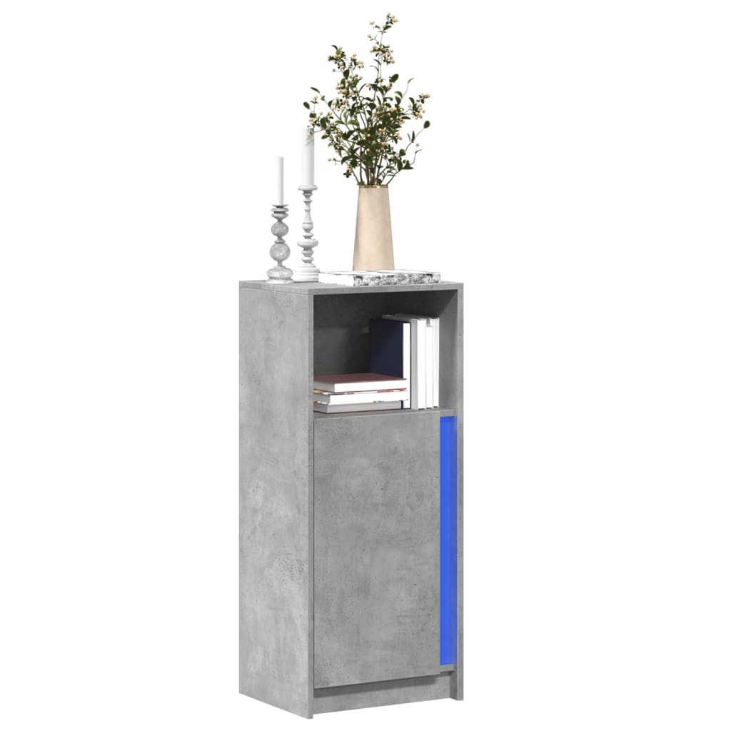 vidaXL Szafka z LED, szarość betonu, 42,5x34x100 cm