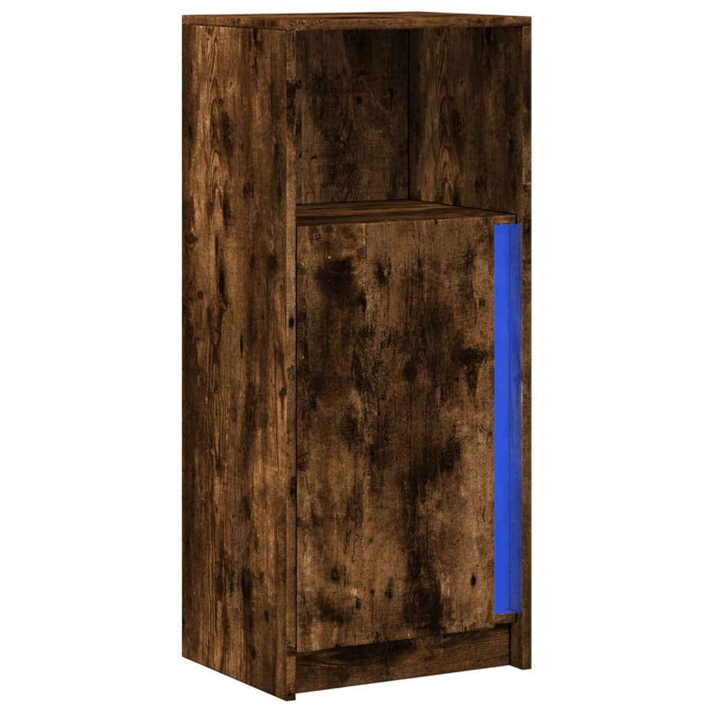 vidaXL Szafka z LED, przydymiony dąb, 42,5x34x100 cm