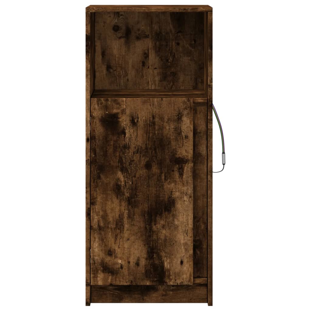 vidaXL Szafka z LED, przydymiony dąb, 42,5x34x100 cm