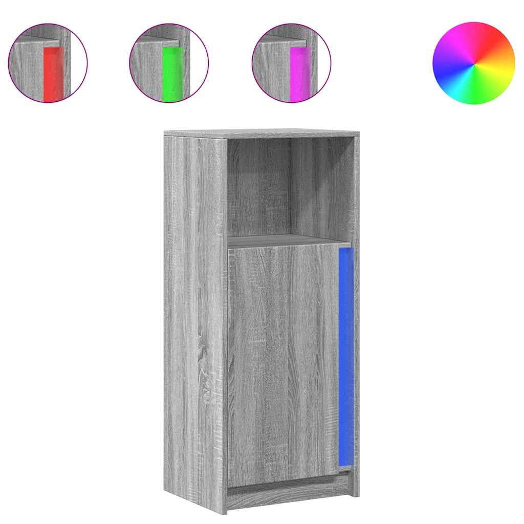 vidaXL Szafka z LED, szary dąb sonoma, 42,5x34x100 cm