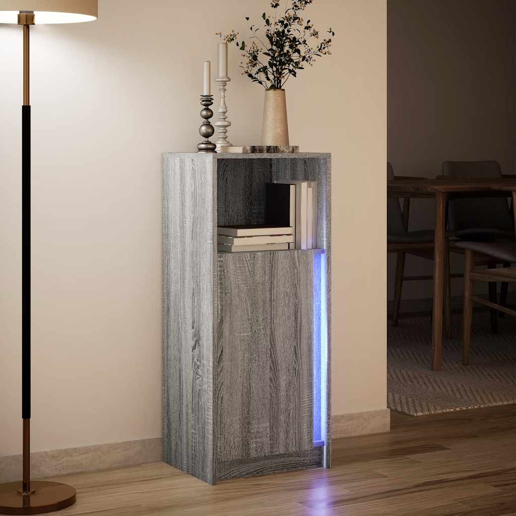 vidaXL Szafka z LED, szary dąb sonoma, 42,5x34x100 cm