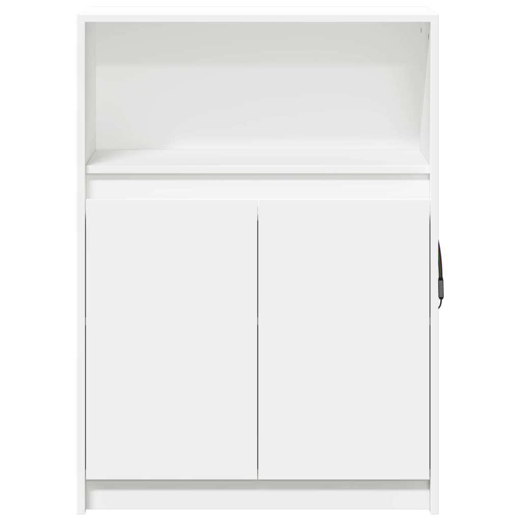 vidaXL Szafka z LED, biała, 72x34x100 cm, materiał drewnopochodny
