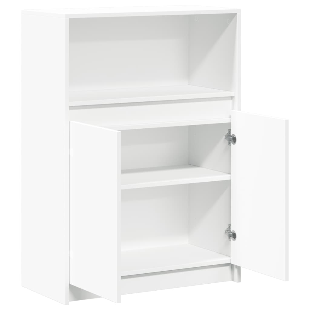 vidaXL Szafka z LED, biała, 72x34x100 cm, materiał drewnopochodny