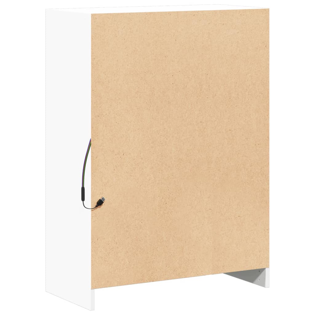 vidaXL Szafka z LED, biała, 72x34x100 cm, materiał drewnopochodny