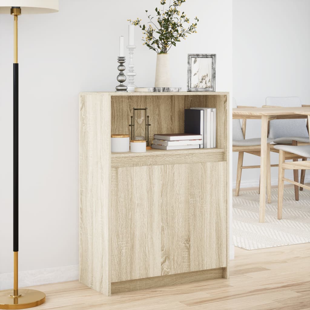 vidaXL Szafka z LED, dąb sonoma, 72x34x100 cm, materiał drewnopochodny