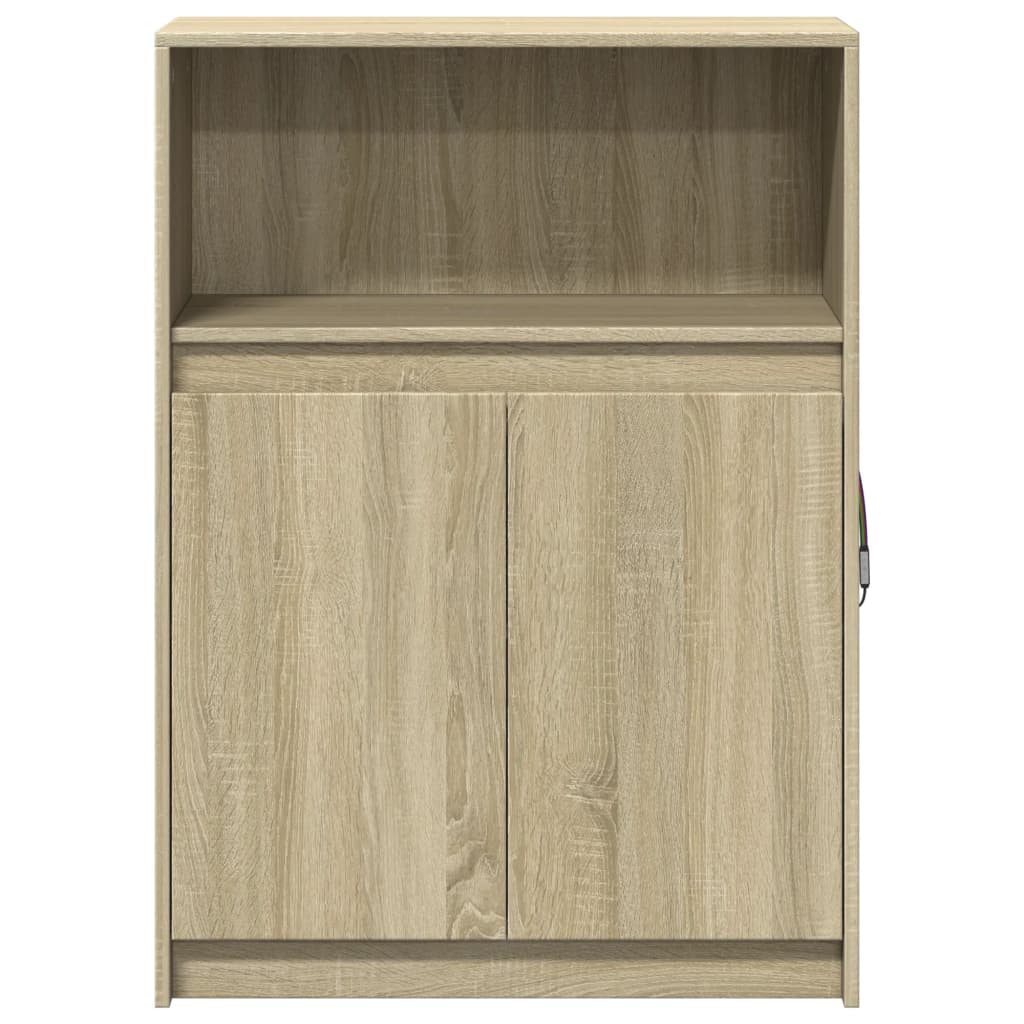 vidaXL Szafka z LED, dąb sonoma, 72x34x100 cm, materiał drewnopochodny