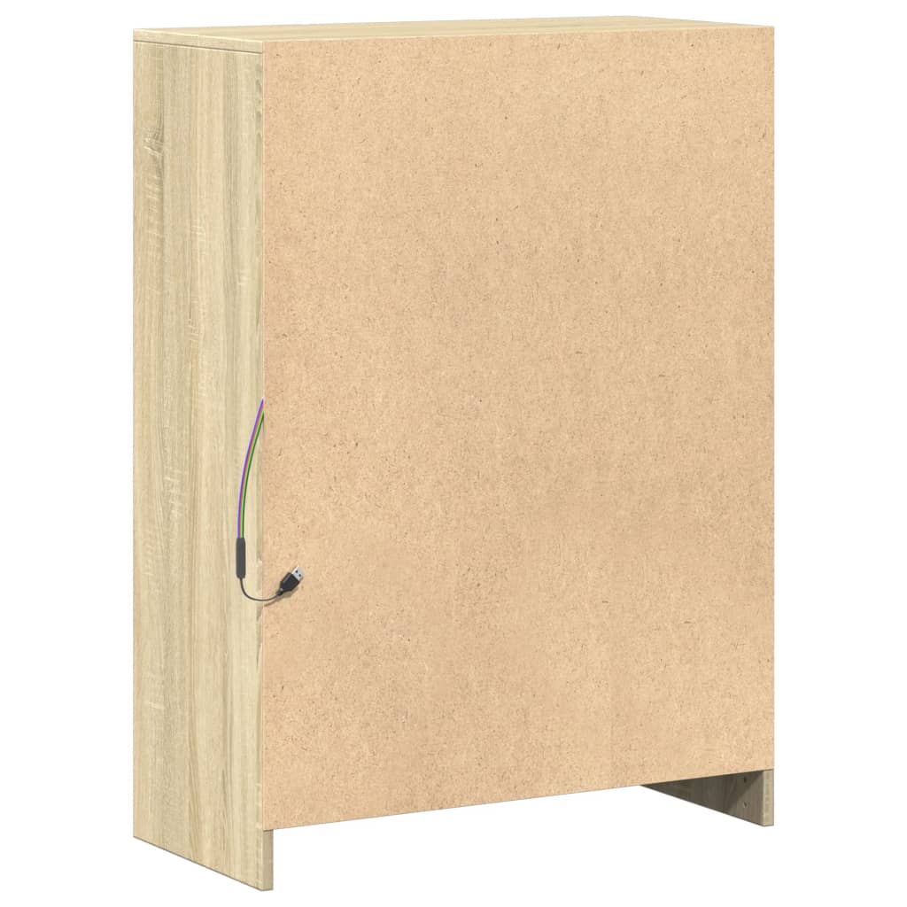 vidaXL Szafka z LED, dąb sonoma, 72x34x100 cm, materiał drewnopochodny