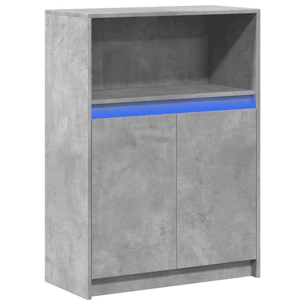 vidaXL Szafka z LED, szarość betonu, 72x34x100 cm