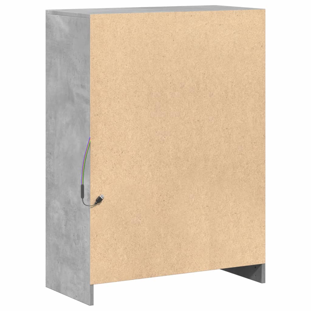 vidaXL Szafka z LED, szarość betonu, 72x34x100 cm