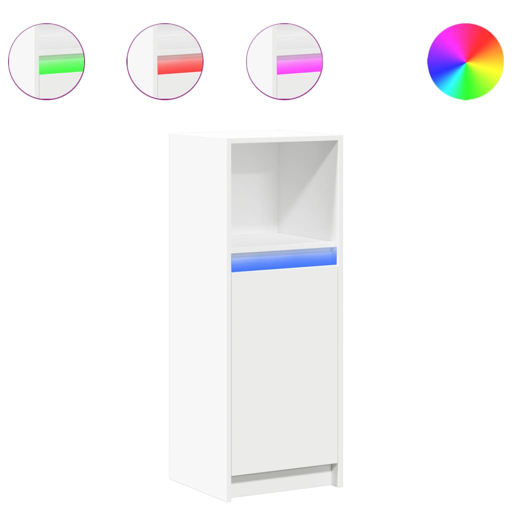 vidaXL Szafka z LED, biała, 38x34x100 cm, materiał drewnopochodny