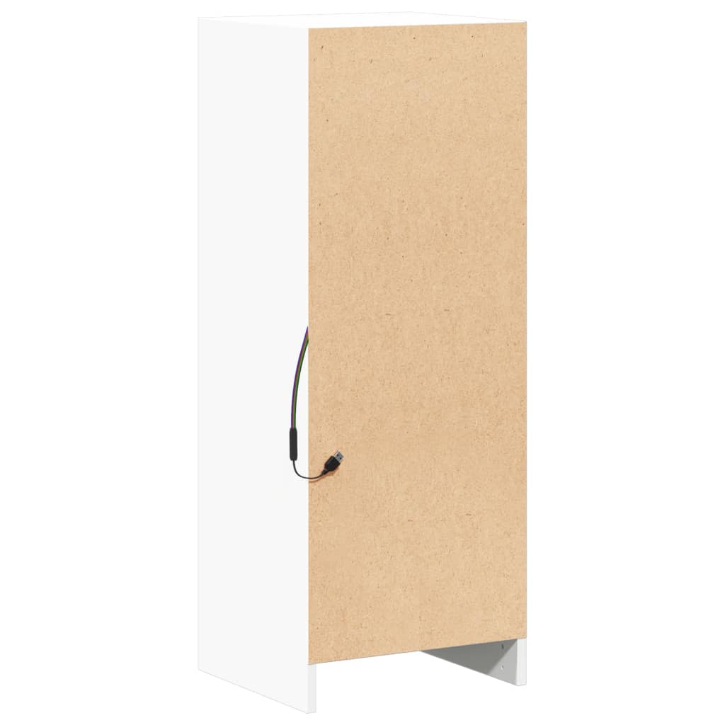 vidaXL Szafka z LED, biała, 38x34x100 cm, materiał drewnopochodny