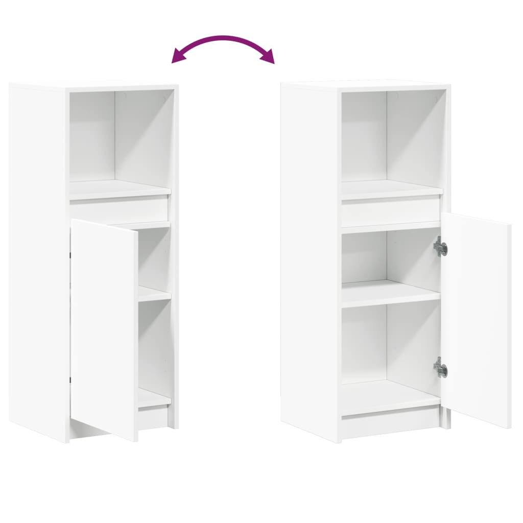 vidaXL Szafka z LED, biała, 38x34x100 cm, materiał drewnopochodny