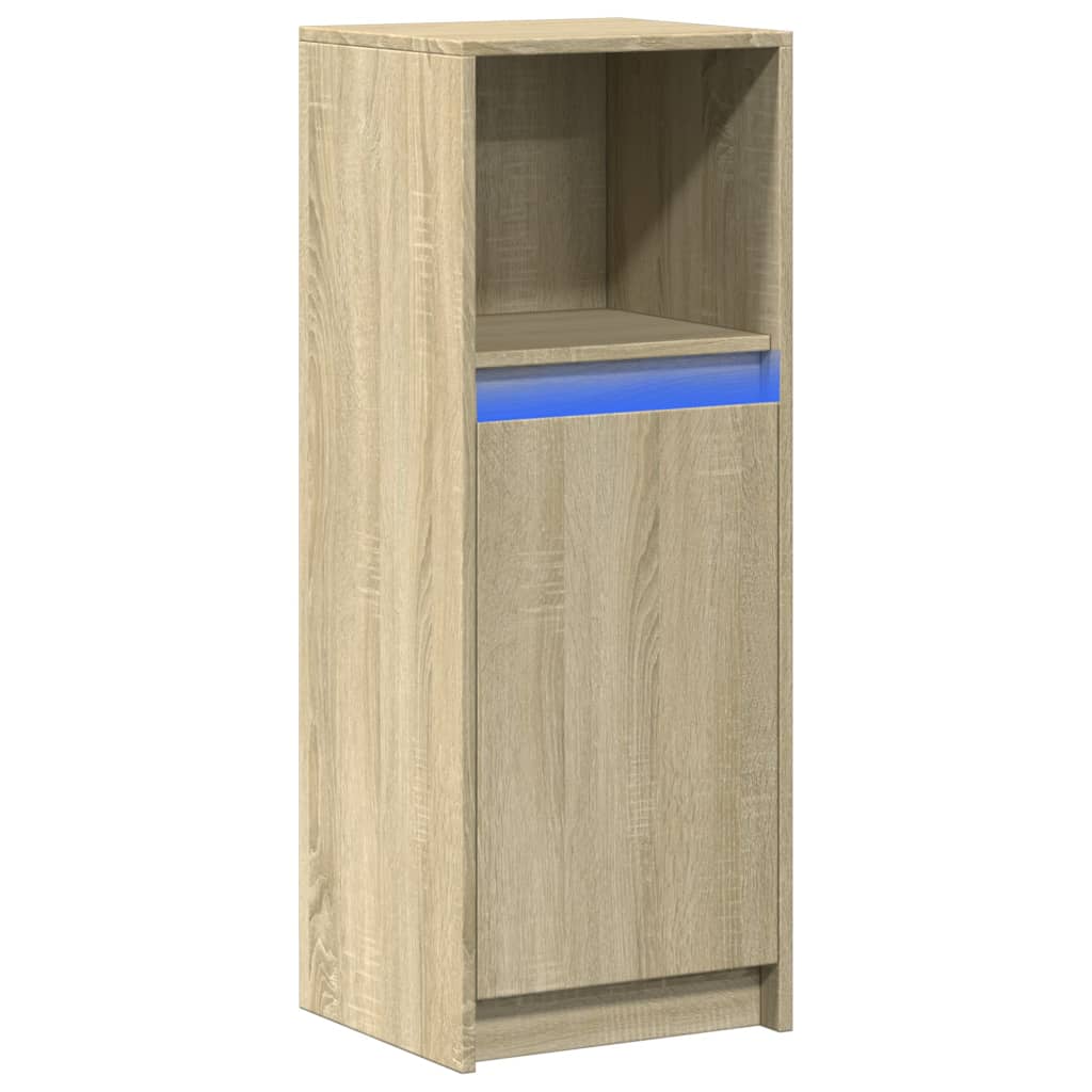 vidaXL Szafka z LED, dąb sonoma, 38x34x100 cm, materiał drewnopochodny