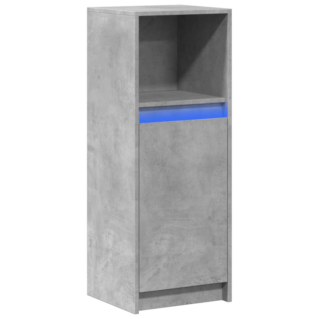 vidaXL Szafka z LED, szarość betonu, 38x34x100 cm
