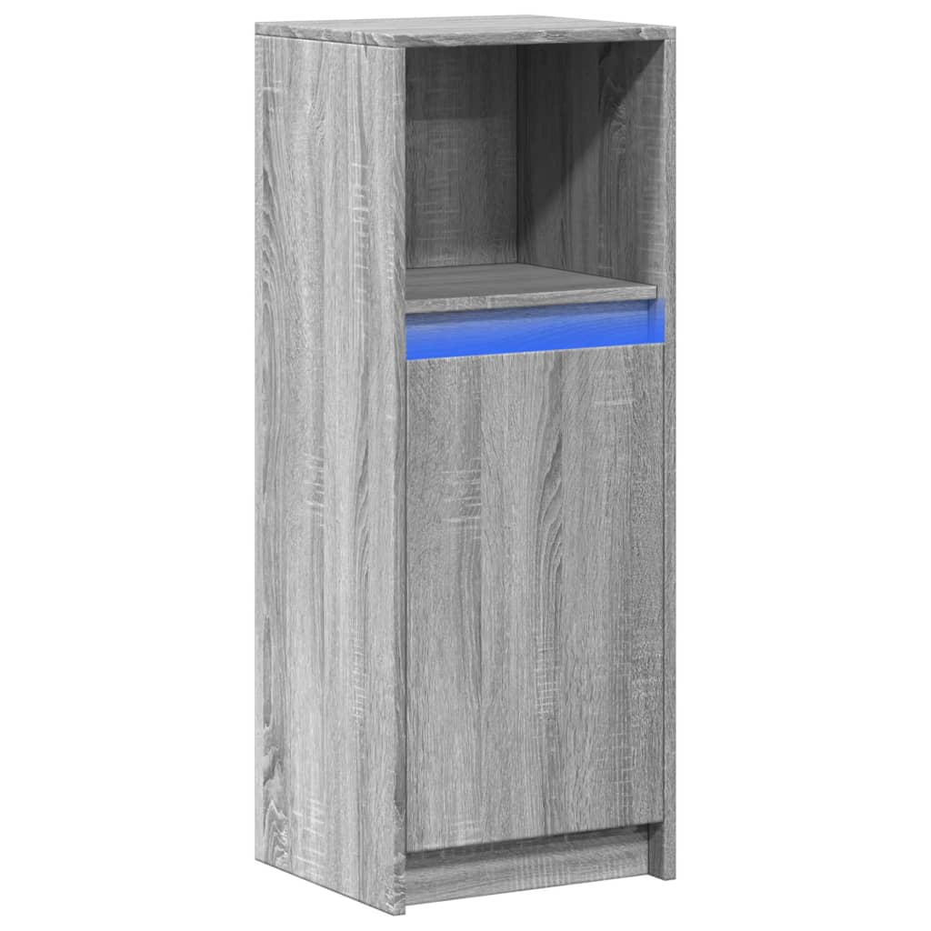 vidaXL Szafka z LED, szary dąb sonoma, 38x34x100 cm