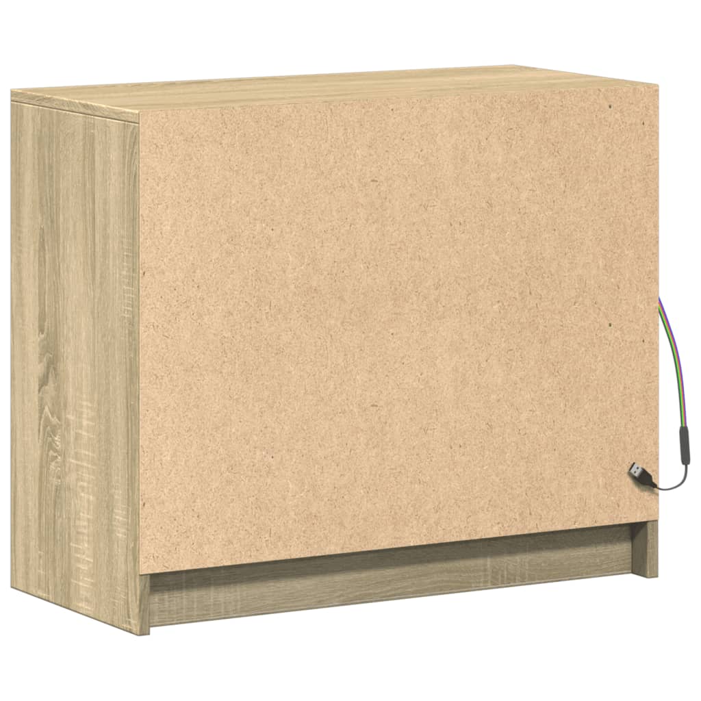 vidaXL Szafka z LED, dąb sonoma, 72x34x61 cm, materiał drewnopochodny
