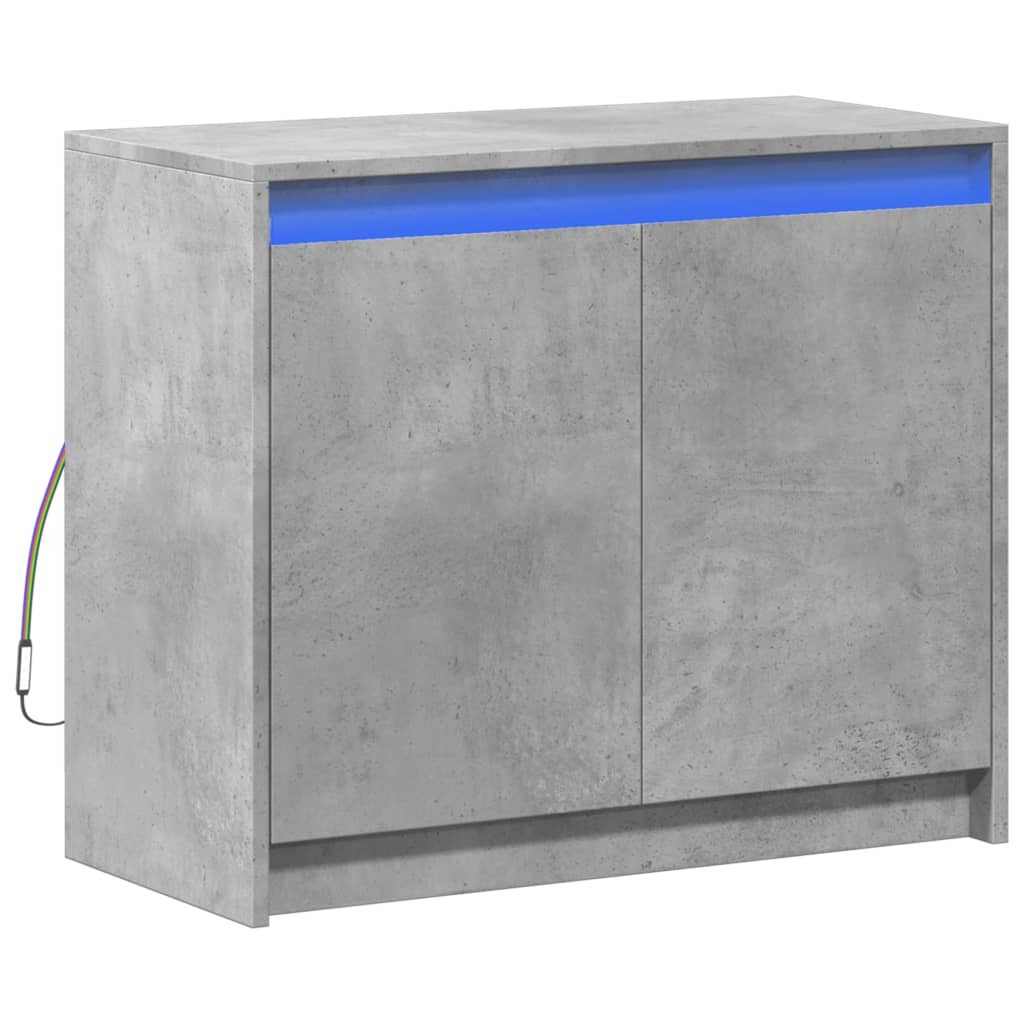 vidaXL Szafka z LED, szarość betonu, 72x34x61 cm