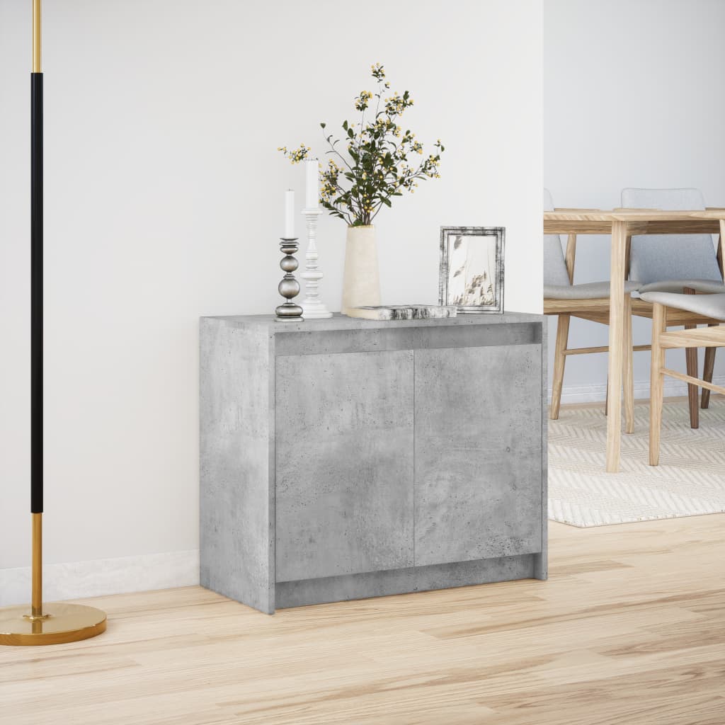vidaXL Szafka z LED, szarość betonu, 72x34x61 cm